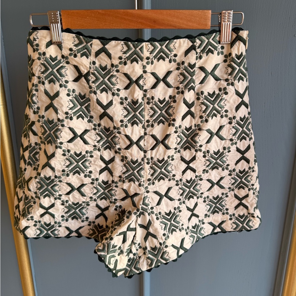 Zara High Waist Geometric Patterned Shorts